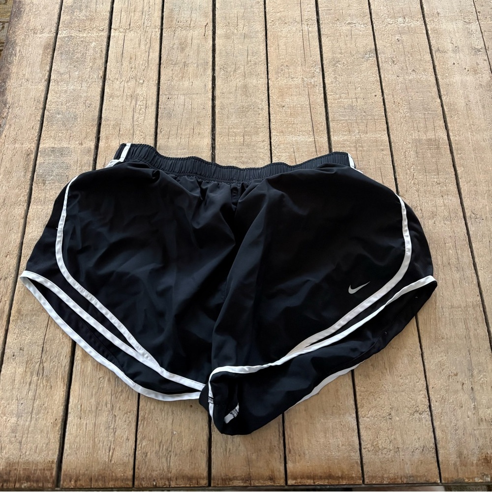 Nike Women's Black and White Athletic Shorts